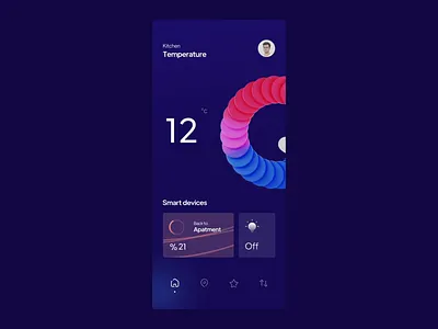 Smart Home app motion 3d branding concept gradient home interaction ios minimal mobile mobile app motion smart home smarthome temperature ui