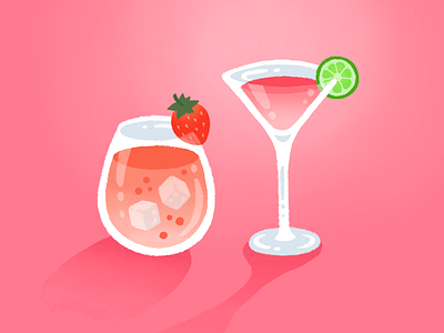 A Toast alcohol cocktail cocktails cosmo digital illustration fruit illustration ipad pro procreate valentines valentines day