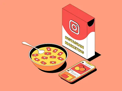 Instagram Marketing branding business illustration instagram isometric logo marketing skillbox