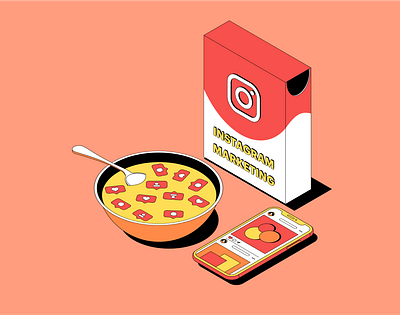 Instagram Marketing branding business illustration instagram isometric logo marketing skillbox
