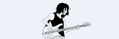 Eraserhead Bassist art artwork bass guitar bassist black and white design drawing graphic illustration music rock and roll