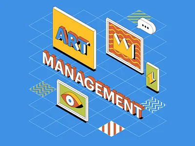 Art Management art art direction artist business design digital illustration isometric management skillbox vector