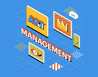 Art Management art art direction artist business design digital illustration isometric management skillbox vector