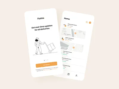 Package Tracker App app app design application clean ecommerce interaction design interface design ios iphone minimal mobile package tracker app screen ui uidesign user experience user interface ux uxdesign yellow