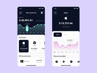 Investments App app art art direction design dribbble ios mobile mobille app ui ui ux
