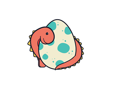 Baby Dinosaur baby brontosaurus cute dino dinosaur egg illustration sticker vector