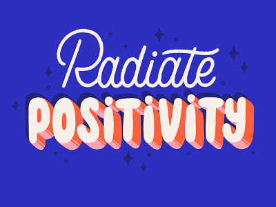 radiate positivity brush type calligraphy design hand drawn hand lettering illustration letter lettering type typography