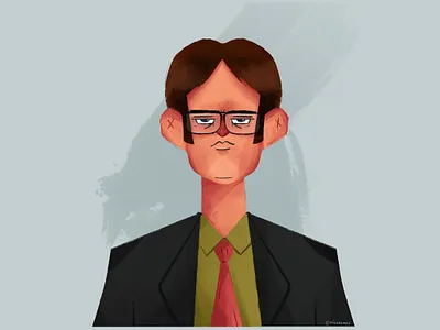 Dwight art design digital digital illustration drawing dwight dwight schrute illustration procreate theoffice