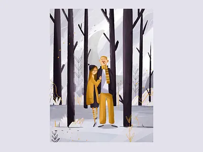 Woods art couple design digital digital illustration drawing illustration nature nature illustration procreate woods