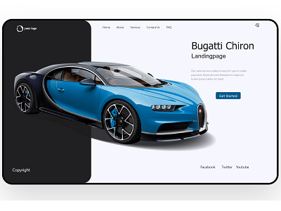 Bugatti Chiron Landing Page car car landing page design homepage landing page design landing page ui online responsive design ui uiux ux ux design website