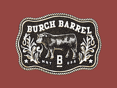 Burch Barrel Belt Buckle Shirt Concept bbq belt buckle bull cow grilling tshirt
