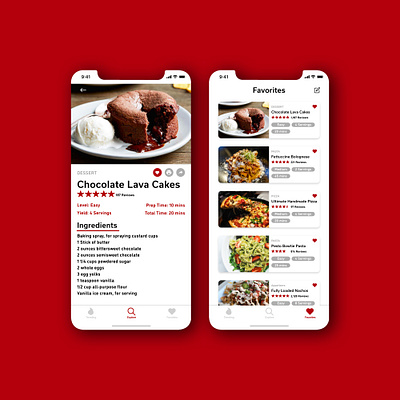 Daily UI 044 - "Favorites" 044 adobe adobexd app daily ui daily ui 044 daily ui challenge dailyui dailyuichallenge design favorites food app ios recipe ui