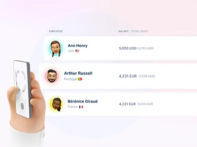 Employee list app clean design employee employee engagement hr interface product quiz ui ui ux ui design uidesign uiux users ux web