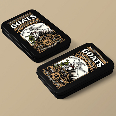 Goats Packaging cannabis packaging classic handdrawn illustration packaging vintage
