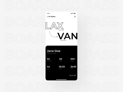 Daily UI 24 | Boarding Pass airplane boarding boarding pass boardingpass daily 100 challenge daily ui dailyui dailyuichallenge fligh ticket flight ticket ui