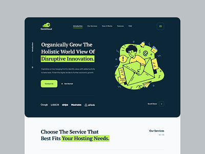 Geck Cloud Site Design alternative branding colorful dark green hosting hosting template inspiration logo mockup modern ui design ux design web design