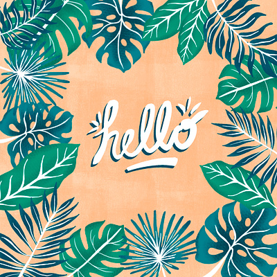 "hello" design hand drawn handlettering illustration plants play