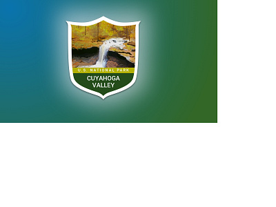 Cuyahoga Valley National Park Badge badge challenge collection design national park nature reward travel travel app travel game waterfall