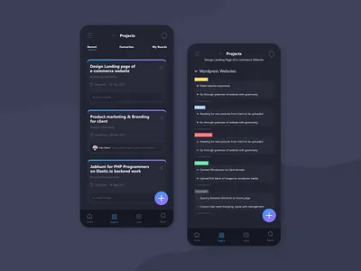 Project Management App app design minimal ui