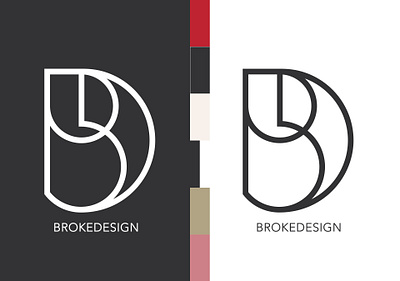 BrokeDesign logo brand branding clean design icon lettering logo minimal type typography