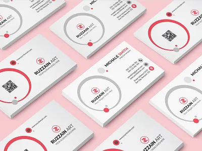 Circle shape Business card branding business card design circle clean ui corporate business flyer graphicdesign pink realestate redesign uiuxdesign