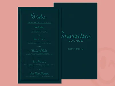 Quarantine Lounge Menu bar branding covid design dribbble lounge menu quarantine type typography