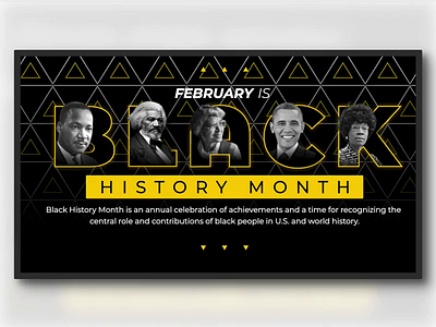 Black History Month barack obama black history black history month branding design digital signage green sock gsap html html css html5 illustration javascipt layout martin luther king jr rosa parks signage