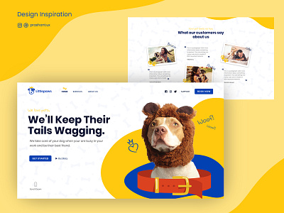 Littlepaws Dog daycare blue creative daycare design dog figma inspiration logo paws pet playful testimonial typography ui ux web website yellow