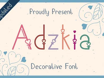 Adzkia Font branding creative decorative design display font heart logo love lovely typeface typography valentine