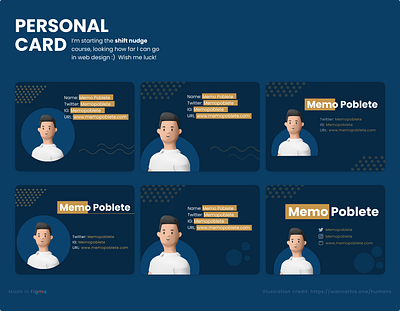 Simple Card Design / Shift nudge course - first upload card design shiftnudge web