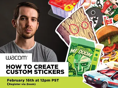 Wacom Livestream!!! branding illustration illustrator livestream stickers the creative pain vector wacom webinar