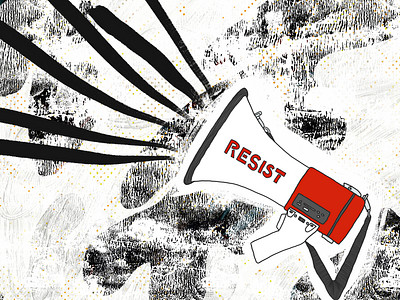 Resist bullhorn digital art digital illustration illustration justice protest