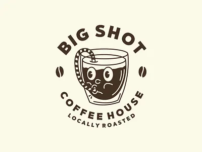 BIG SHOT | Illustration Design for Coffee House Business branding cartoon illustration coffee illustration coffee shop logo coffeeshop design handdraw illustration logo retro illustration retro logo vector vintage illustration vintage logo