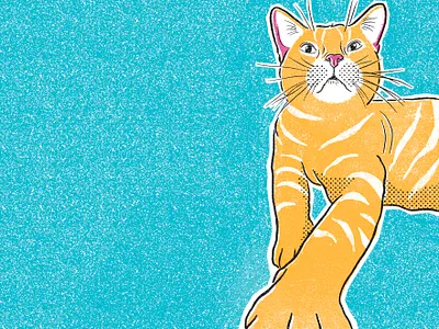 Cat Portrait cat cat illustration halftone illustration illustrator kitty procreate procreate art retro screen printing screenprint sketch texture