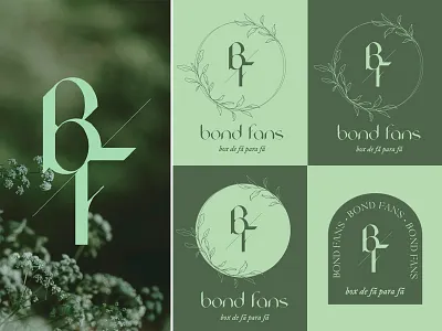 Monogram Logo - Bond Fans botanical botanical logo branding design logo minimalist minimalist logo monogram monogram logo sticker visual identity