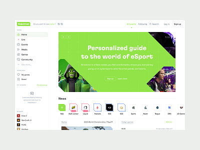 Nimatron – UI concept e sport esport esports game games interface live nimatron product product concept product design slider stream web web app widgets