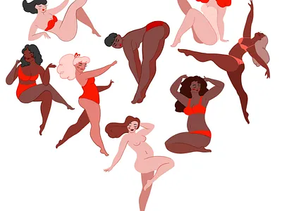 Love Wonderland body positivity design editorial illustration illustration illustration art illustrator pattern self love valentines woman women