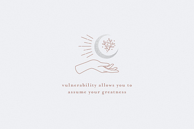 Vulnerability allows you to assume your greatness hand illustration minimal moon moon logo quote self care spirit vancouver