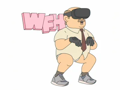 WFH VR adobe illustrator bloodbros characterdesign illustrator office retro trainers vector vr wfh