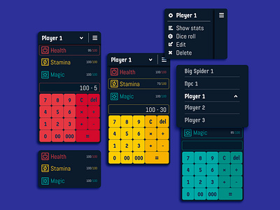 Fantasy Role Play Game Calculator calculator dailyui design fantasy minimal rpg ui ux vector