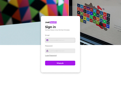 Login Form Dari Web Jual Desain branding figmadesign ui ui design web