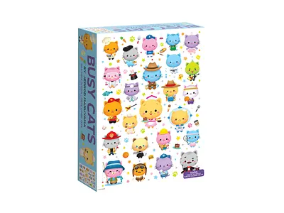 Busy Cats Puzzle adobe illustrator character design cute illustration jerrod maruyama jmaruyama kawaii vector