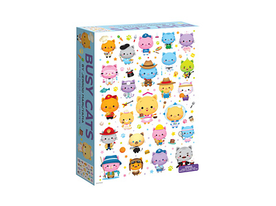 Busy Cats Puzzle adobe illustrator character design cute illustration jerrod maruyama jmaruyama kawaii vector