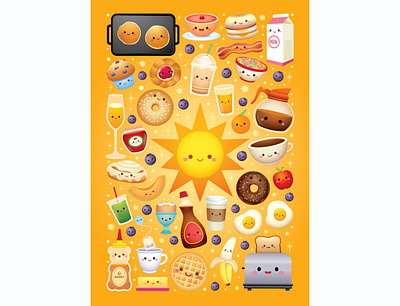 Breakfast Puzzle adobe illustrator character design cute illustration jerrod maruyama jmaruyama kawaii vector