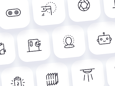 Icons set l Mobile attributes app branding clean design flat icon set iconography minimal mobile ui ux website white