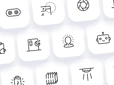 Icons set l Mobile attributes app branding clean design flat icon set iconography minimal mobile ui ux website white
