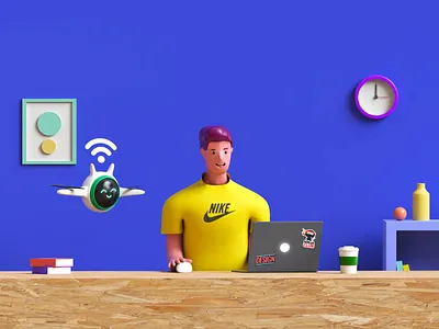 Helping bot 3d 3d art 3d illustration art bot design freshservice freshworks illustration selfservice