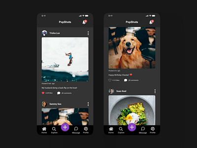 Friend's Feed design mobile social media ui ux xddailychallenge