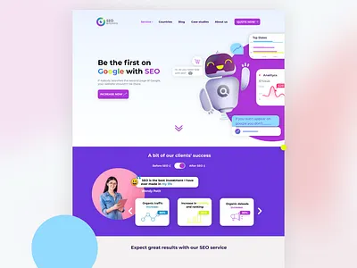 SEO Agency Landing Page agency website app design design interface figma figmadesign illustration landingpage seo ui website wireframe