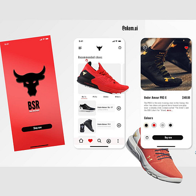 Ui App Design for Underamour X BSR animation app branding clean design graphic design typography ui ux web